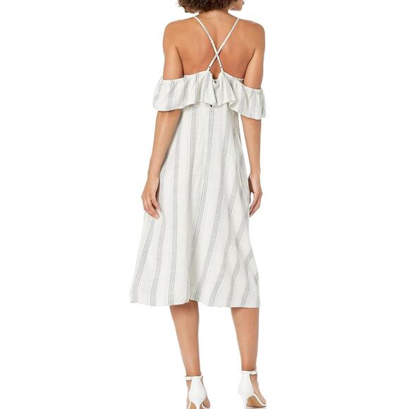 Volcom Women's Size Small Blue Winding Roads Babydoll Coastal Midi Dress - Picture 2 of 11